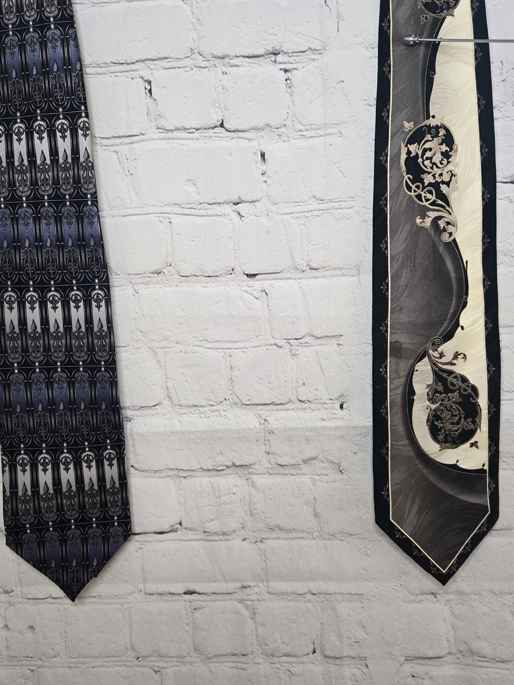 Vtg Corporate Gothic Silk Tie Lot Di Mossio Victorian Cathedral Vampire Style